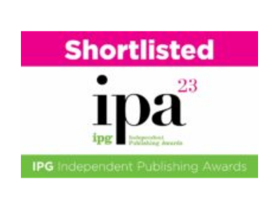Shortlisted logo for the 2023 IPG Independent Publishing Awards.